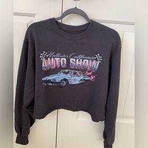 Hollister Cropped Car Graphic Crewneck